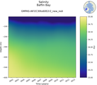 Time series of Baffin Bay Salinity vs depth